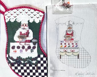 Santa Candymaker Mini Sock w/ Stitch Guide & Embellishments, Sandy Jenkins