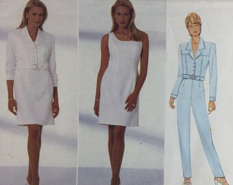 UNCUT Size 6-8-10-12 - Misses' Jacket, Dress & Pants Sewing Pattern - Butterick 4821 DW3 for David Warren