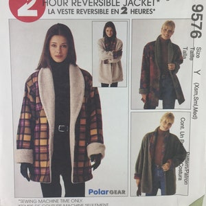 UNCUT Size XS-S-M (sizes 4 to 14) - Misses' Reversible Jacket Sewing Pattern - McCalls 9576