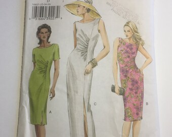 Misses' Fitted Straight Dress Sewing Pattern Size 12-14-16 UNCUT - Vogue 8027