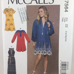 MAXI PLUS SIZES MCCALL'S SEWING PATTERN 7405 MISSES 16-26 EASY DRAWSTRING DRESS MAXI PLUS SIZES MCCALL'S SEWING PATTERN 7405 MISSES 16-26 EASY DRAWSTRING DRESS