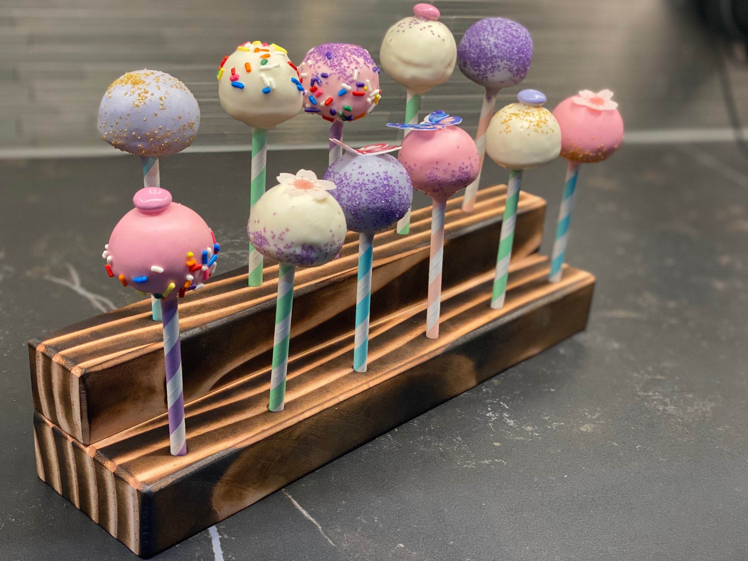 Two tier cake pop holder stand display birthdays Mothers Etsy