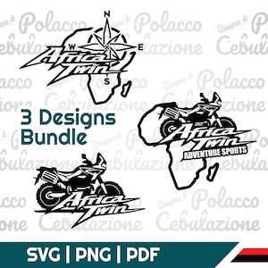 Diseños de calcomanías para Honda Africa Twin. Lote de 3 unidades. Descarga instantánea