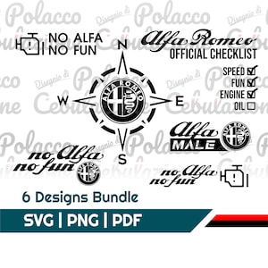 Alfa Romeo Bundle #1. Digital vector. Instant download. 6 pcs.