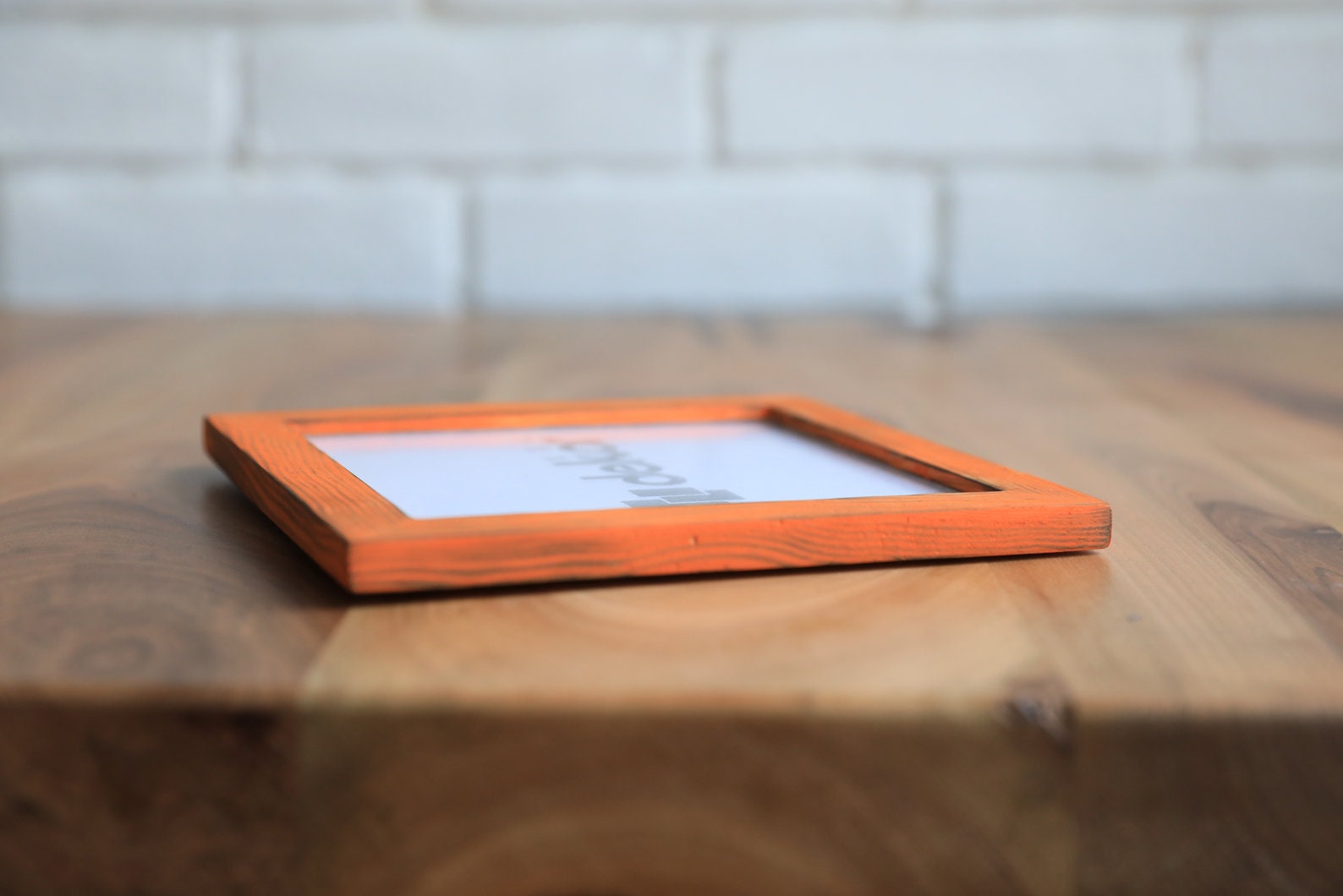 Orange Burned Wood Photo Frame-Picture Frame Burned Orange | Etsy