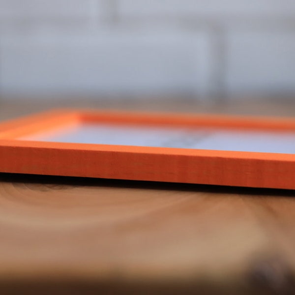 Cadre photo en bois orange-Cadre photo Orange Bois peint-Cadre photo en bois fait à la main