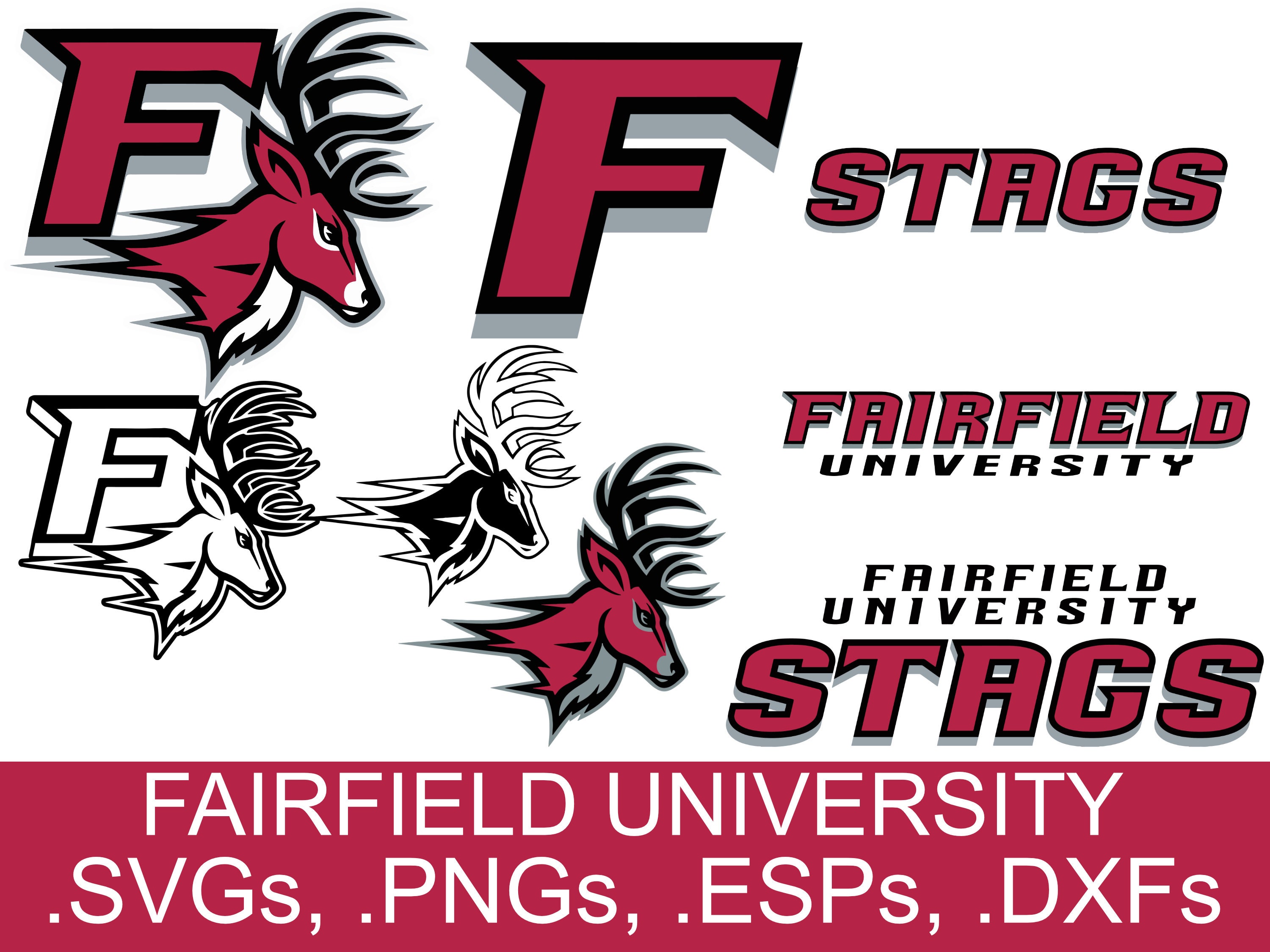 Fairfield University Stags Pngs Svgs Esps Dxfs Bundles Etsy
