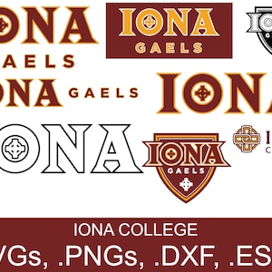 Iona College SVGs PNGs DXFs ESPSs Logo Pack Bundle