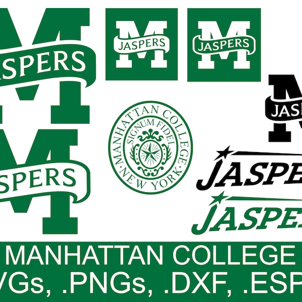 Manhattan College Jaspers SVGs PNGs DXFs ESPSs Logo Pack Bundle