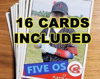 Custom baseball trading cards (16 cards) - youth little league t-ball - front and back - autograph