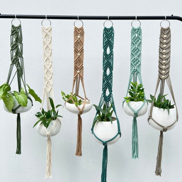 Modern Macrame Plant Holder, Macrame Plant Hanger, Long Hanging Plant Pot Holder, Plant Hanger Indoor, Ceiling Plant Hanger, Plant Mom Gift