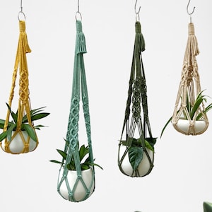 Large Macrame Plant Pot Hanger: Minimalist Boho Decor