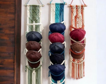 Macrame Baseball Cap Rack: Handmade Boho Hat Hanger