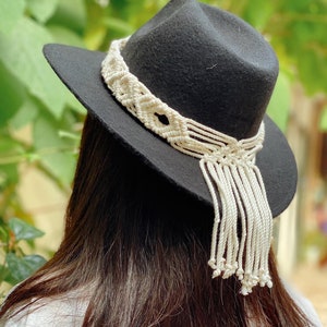 Macrame Hat Bands, Womens hat band, Boho Hat Accessories, Handmade Hat Bands, Bohemian Hat, Unique Gift for Her