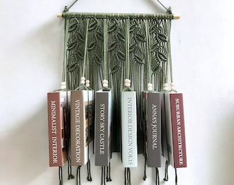Makramee Blatt Buchhalter: Handgemachtes Boho Bücherregal