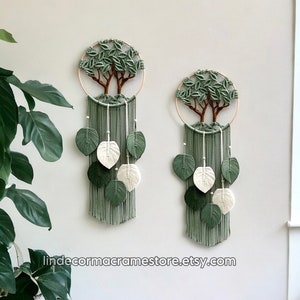 Suspension murale arbre de vie en macramé, décoration murale faite main, art mural en macramé naturel, décoration de ferme moderne, décoration de chambre de bébé, cadeau pour maman