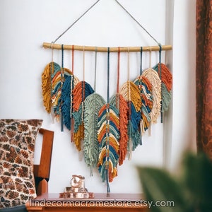 Macrame Feather Wall Hanging: Boho Nursery Decor, Rustic Home Art