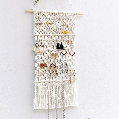 Macrame Earring Holder Earring Organizer Tapestry Display - Etsy