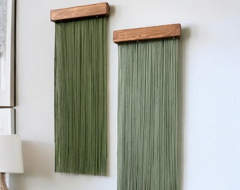 Bohemian Yarn Wall Decor, Macrame Yarn Hanging, Modern Fiber Art, Bedroom Decor, Unique Headboard Decor, Geometric Home Decor, New Home Gift
