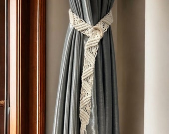 Handmade Macrame Curtain Tiebacks: Boho Window Treatment
