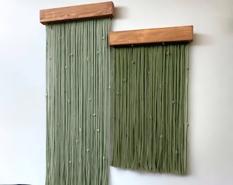 Macrame Yarn Wall Hanging: Boho Bedroom Decor, Fiber Art Tapestry