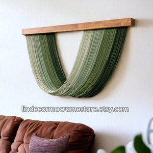 Macrame Fiber Wall Decor, Boho Wall Art, Tapestry Wall Hanging, Modern Macrame Yarn Art, Minimalist Wall Art, Bedroom Decor, New Home Gifts