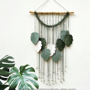 Monstera Leaf Macrame Wall Hanging: Boho Nursery Decor