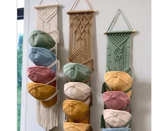 Baseball Cap Hanger Macrame, Wall Hat Display Rack, Baseball Cap Houder, Trucker Hat Rack, Hoedopslag, Cadeau voor hem, Vaderdagcadeau