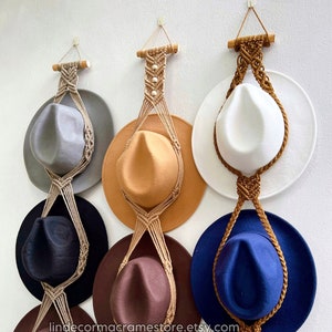 Boho Macrame Hat Hanger: Double/Triple Hat Organizer