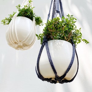No Tassel Macrame Plant Hanger, Wall Planter No Tail Tassel, Handmade Plant Stand, Minimalist Tassel Free Plant Hanger, Indoor Garden Decor