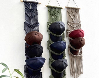 Macrame Baseball Cap Hanger: Handmade Boho Hat Storage