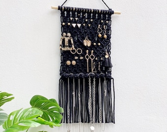 Macrame Earring Holder, Earring Organizer, Tapestry Display, Stud and Dangle Earring Holder, Gift For Her, Unique Christmas Gift