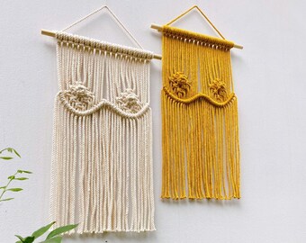 Macrame Boobs Wall Hanging: Feminist Art Decor