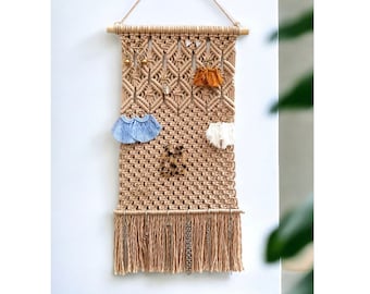 Macrame Earring Holder: Boho Jewelry Organizer, Tapestry Display