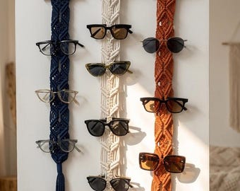 Handmade Sunglasses Holder, Wall Sunglasses Display, Hanging Eyeglass Organizer, Boho Eyeglass Storage, Gift For Him, Christmas Gift For Her
