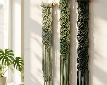 Macrame Leaf Wall Hanging: Boho Vines Decor