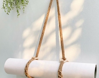 Correa de macramé para esterilla de yoga, accesorios de yoga hechos a mano, soporte ajustable para esterilla de yoga, regalo único para ella