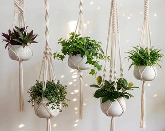 Ensemble de suspension pour plante en macramé, support pour pot à pampilles, décoration de jardin intérieur minimaliste