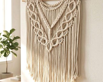 Medium Macrame Wall Hanging, Modern Bohemian Decor, Bedroom Living Room Wall Art, Housewarming Gift