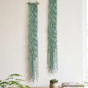 Macrame Leaf Wall Hanging: Boho Vines Wall Art