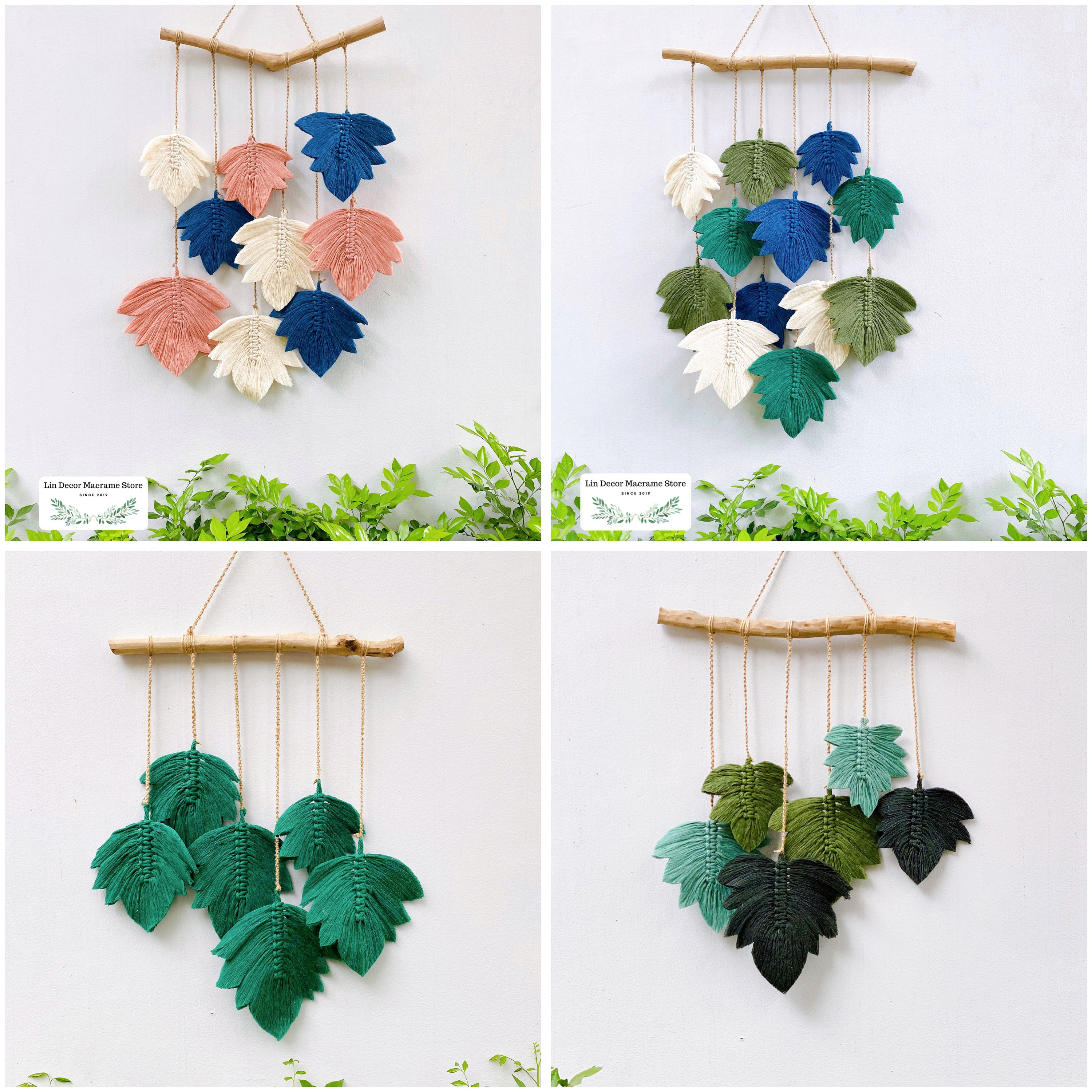 guzhiou Grande tapisserie murale en macramé – Décoration murale bohème en macramé – Décoration murale bohème chic faite à la main pour chambre à coucher, salon, appartement, fête de mariage – 109,2