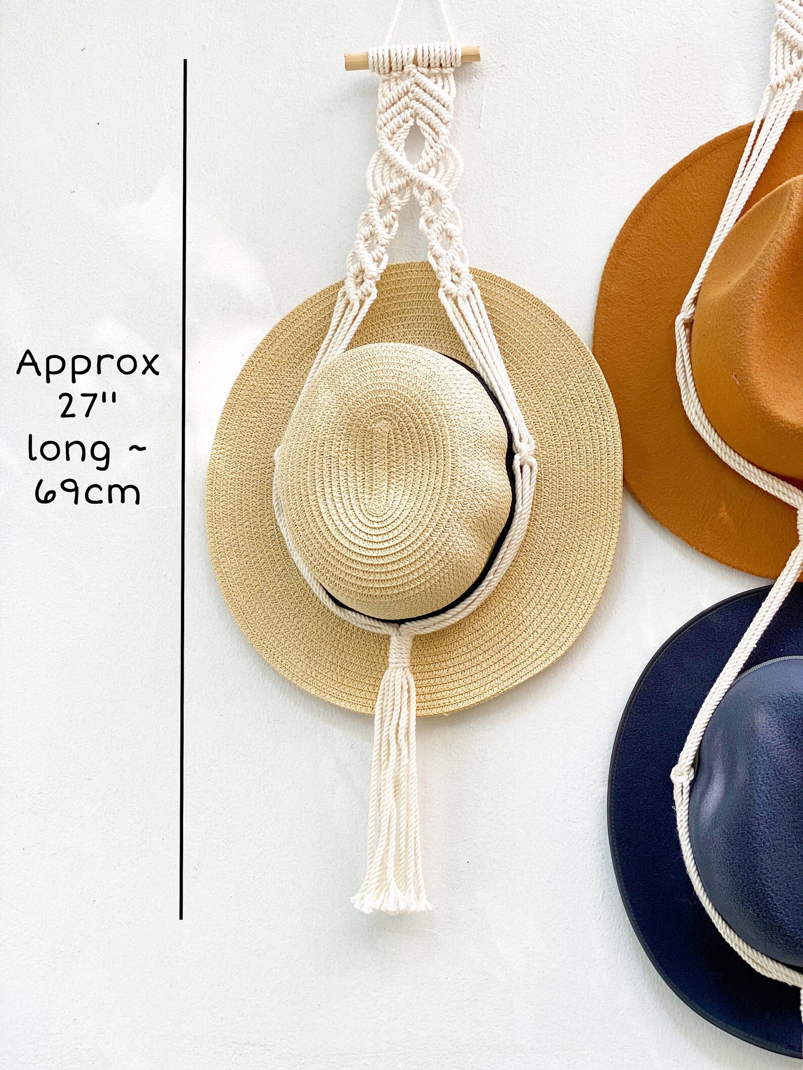 Macrame Boho Hat Hangers Farmhouse Hat Hanger Hat Rack Etsy Australia