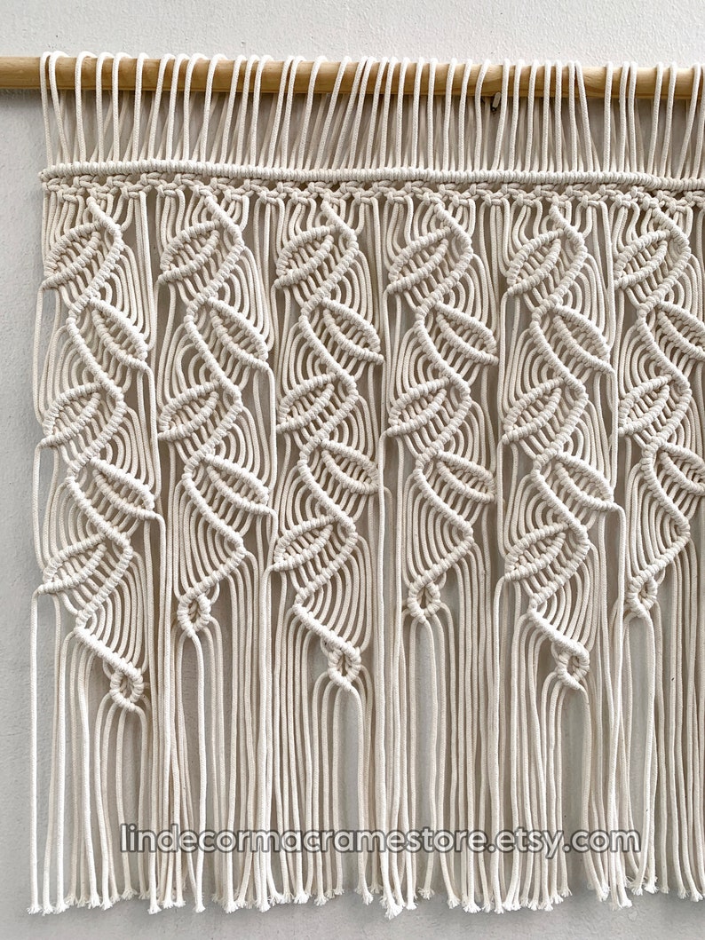 Rustic Leaf Macrame Valance: Boho Window Curtain, Wall Art - Etsy