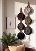 Boho Macrame Hat Hanger, Farmhouse Hat Display, Cowboy Hat Rack, Macrame Hat Holder, Triple Hat Organizer, Housewarming Gift for Her