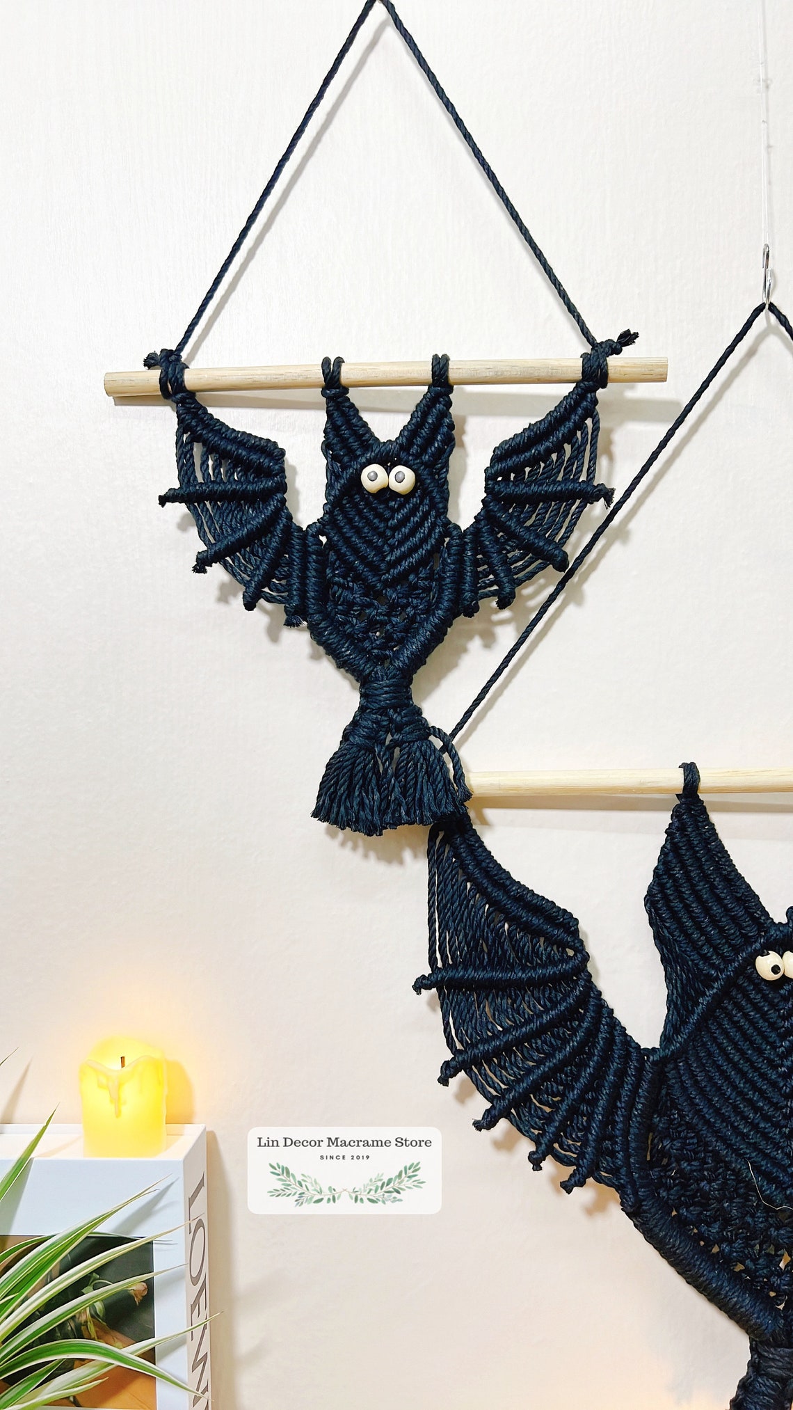 Macrame Bat Wall Hanging Handmade Bat Decor Wall Art Cute Etsy