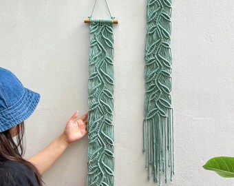 Boho Makramee Wandbehang 25x35cm - Handgewebte Wanddekoration