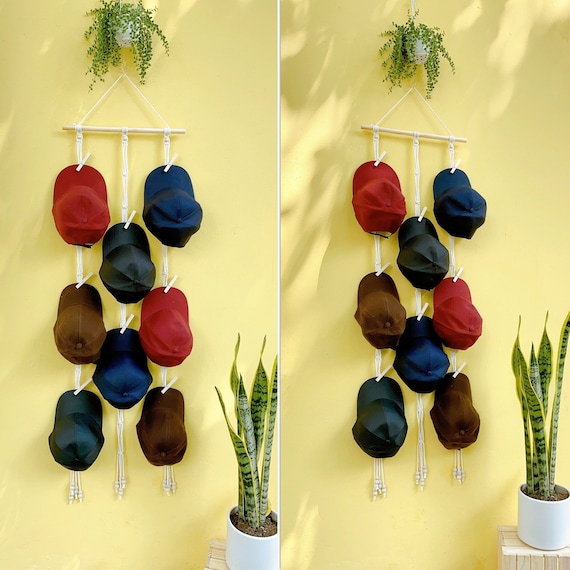 Cintres muraux en macramé pour chapeaux de style bohème pour