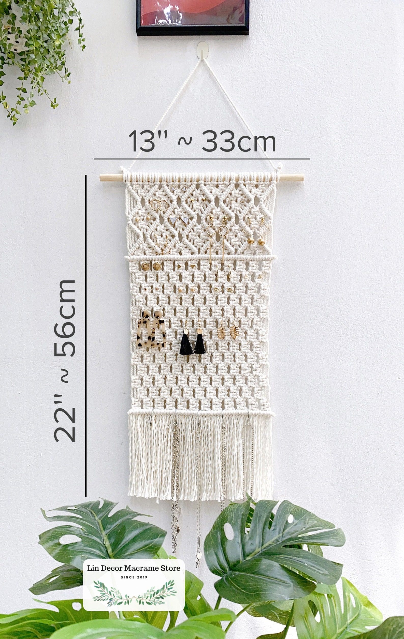 Macrame Jewelry Holder Boho Tapestry Earring Holder Jewelry Etsy