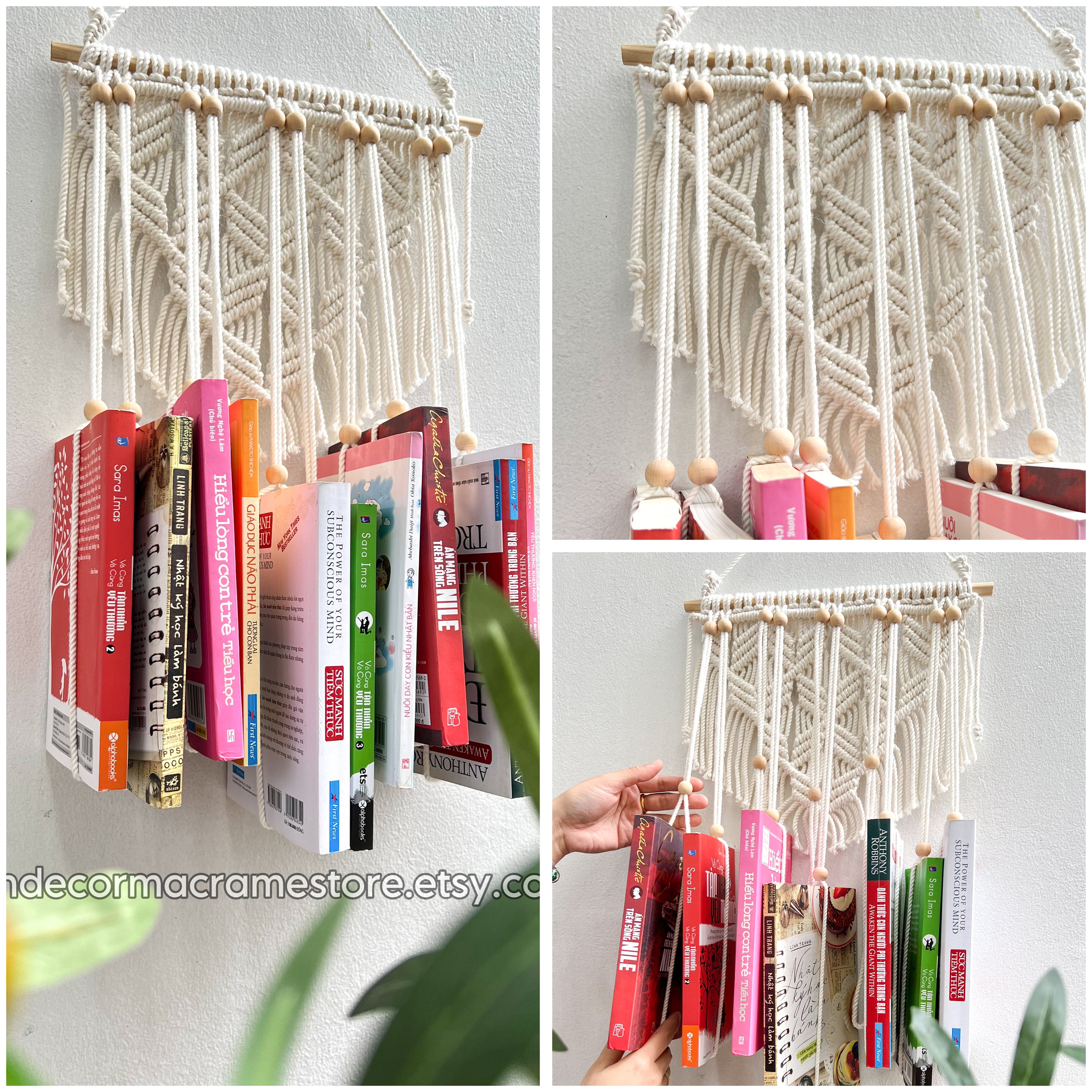Macrame Book Hanger // Hanging Book Shelf // Book Holder – Corries  Collection