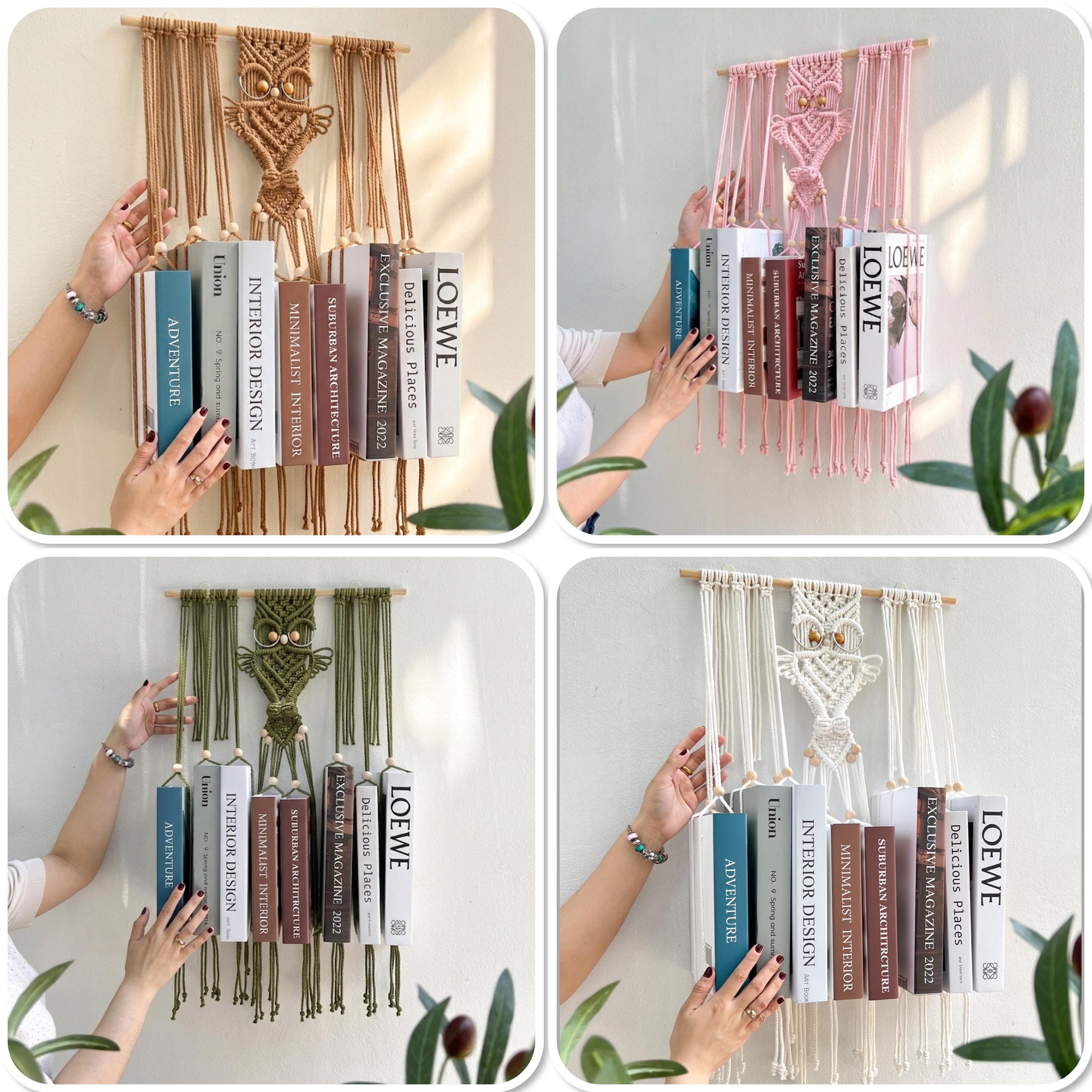 Wandrek van Hout met Macramé - Boho Decoratie voor Badkamer, Woonkamer